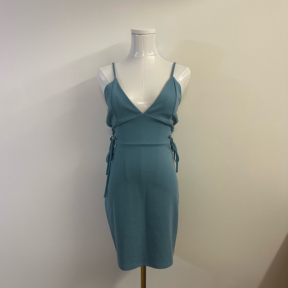 Blue Blush Teal Mini Dress with Spaghetti Straps - Picture 1 of 4